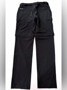 MIER Men's Hiking Convertible Zip Off Pants Outdoor Black New size Large